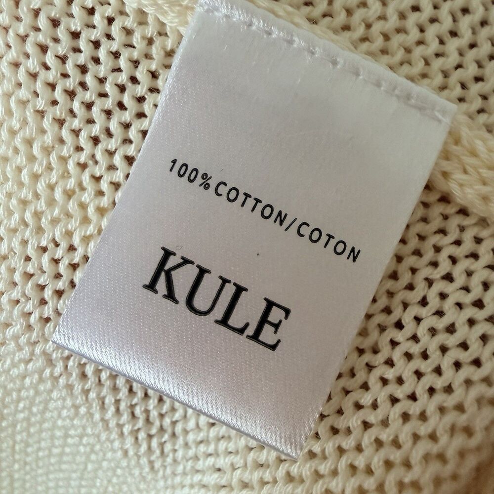 Kule Light Yellow Cotton Knit Sweater Women’s Medium Long Sleeve Crewneck Luxury - Picture 10 of 11